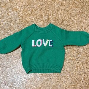 Old Navy Green Kids Sweater with Multicolor 'LOVE'